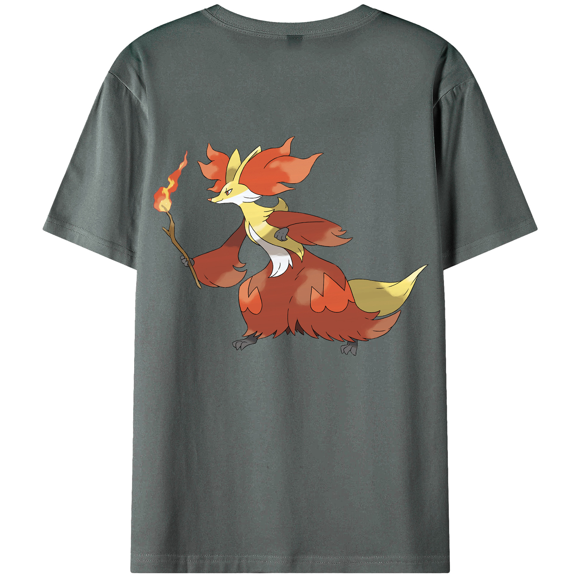 （画像用） ポケットモンスター Pokémon 綿100％ メンズ半袖Tシャツ（バックプリント） 通気性